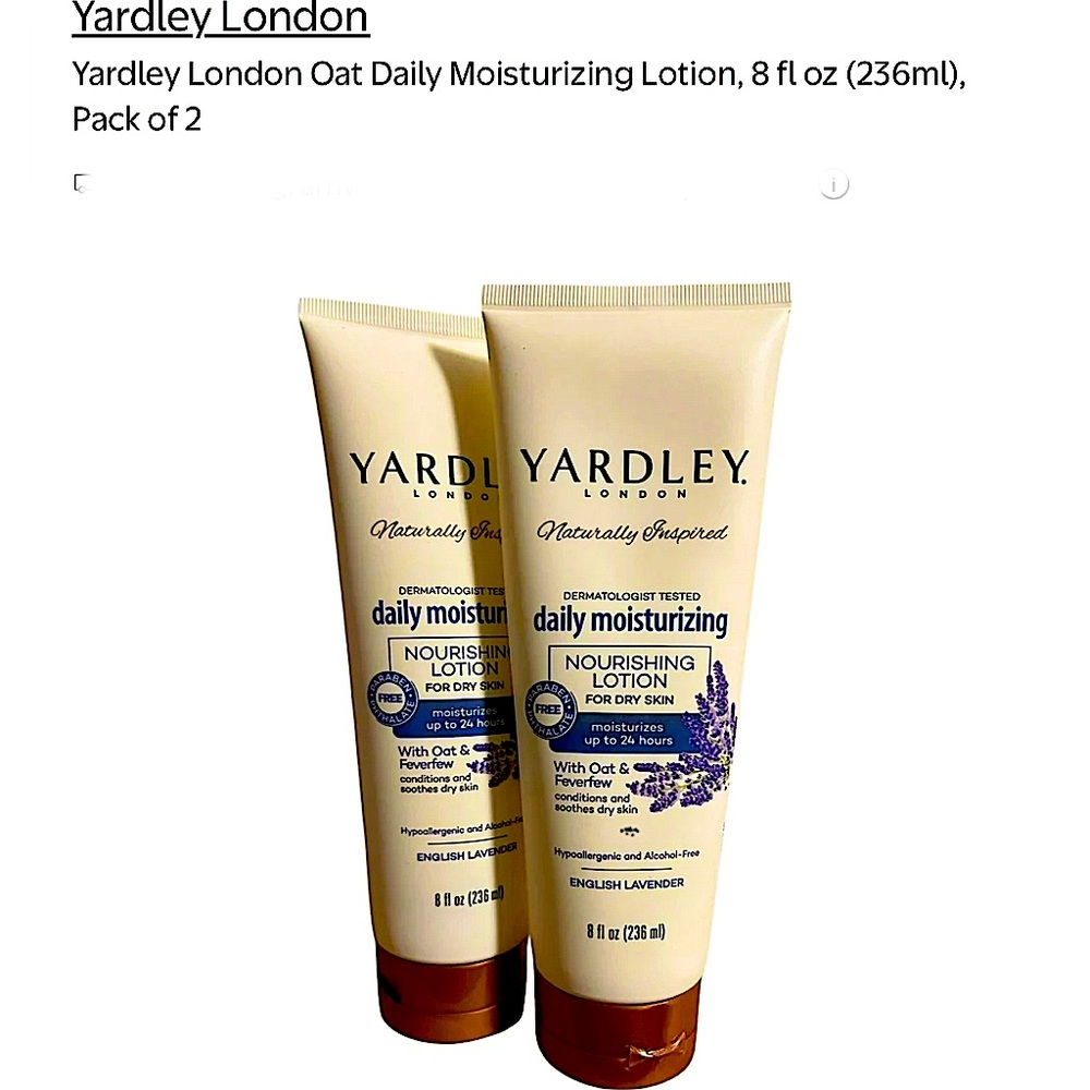 YARDLEY Oat Daily Moisturizing Lotion - English Lavender 8 fl oz. BNWOT. (2)